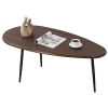 Oval Coffee Table Mid Century Center Table with Sturdy Metal Construction