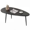 Oval Coffee Table Mid Century Center Table with Sturdy Metal Construction