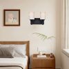 Black Bathroom Light Fixtures, Vanity Lights for Mirror with Milky White Glass Shade