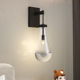 Wall Sconces, Black Wall Sconces Modern Bathroom Lights, Sconces Wall Lighting with Clear Glass (Material: Iron, Color: Black)