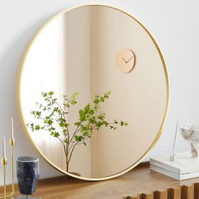 Black Round Wall Mirror 20-30 Inch, Bathroom Mirrors for Over Sink, Circle Mirror for Bathroom, Entryway, Bedroom, Vanity (size: gold/24in)
