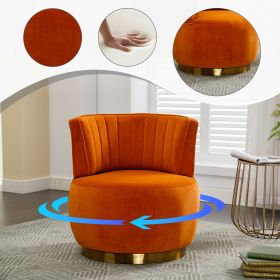 360 Degree Swivel Cuddle Barrel Accent Sofa Chairs, Round Armchairs with Wide Upholstered, Fluffy Velvet Fabric Chair for Living Room, Bedroom, Office (Color: as Pic)