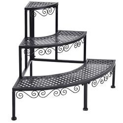 3-Tier Corner Metal Flower Ladder Plant Stand (SKU: OP3340)