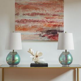 Iridescent Glass Table Lamp (Color: as Pic)