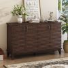 Sideboard with 4 Door Large Storage Buffet with Adjustable Shelves and Metal Handles for Kitchen,Living Room,Dining Room