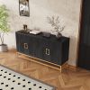 Retro Style Sideboard with Adjustable Shelves,Rectangular Metal Handles and Legs for Kitchen,Living room,and Dining Room