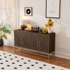 Retro Style Sideboard with Adjustable Shelves,Rectangular Metal Handles and Legs for Kitchen,Living room,and Dining Room