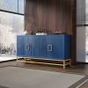 Retro Style Sideboard with Adjustable Shelves,Rectangular Metal Handles and Legs for Kitchen,Living room,and Dining Room