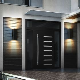 2-Pack Outdoor Wall Sconce, Modern Up and Down Weatherproof Wall Light, Black Aluminum Exterior Wall Mount Light Fixture, Ideal for Porch, Patio (size: 12in)