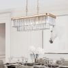 Chandeliers,Rectangular Crystal Chandelier Adjustable,E12 Modern Industrial Crystal Lights