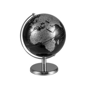 Modern Decorative Tabletop Earth Globe for Household/Office Decor (Type: Decor Supplies, Color: Silver & Black)