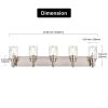 Vanity Light Fixtures 3 Light Modern Wall Sconces Lighting Black Bathroom Lights Wall Mounted with Hammered Glass Shade