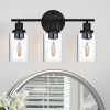 5-Light Bathroom Light Fixtures, Brushed Nickel Modern Vanity Lights Over Mirror with Clear Glass Shade