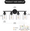 5-Light Bathroom Light Fixtures, Brushed Nickel Modern Vanity Lights Over Mirror with Clear Glass Shade