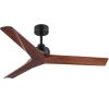 52 in. Integrated LED Farmhouse Indoor/Outdoor Black Smart Ceiling Fan with Remote Control