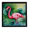 Flamingo Framed Metal Print Bathroom, Kitchen, Office, Home Decor Wall Art Ready to Hang, Square, 8X8