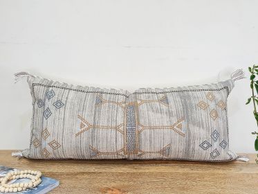 EVERYDAY Sabra silk inspired Lumbar pillow cover Embroidered pillow cover 12x28 Pillowcase (Color: Pack of 2)