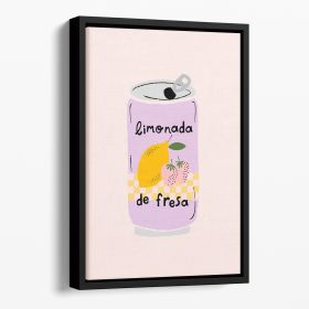 Strawberry Lemonade Floating Framed Canvas (Color: Black, size: 12" x 8" / 30cm x 20cm approx)