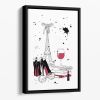 Living in Paris Floating Framed Canvas