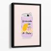Strawberry Lemonade Floating Framed Canvas