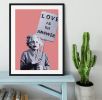 Banksy Love Is The Answer Red Framed Print