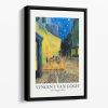 Cafe Terrace At Night Titled Floating Framed Canvas