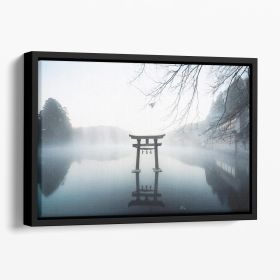 Japan Floating Framed Canvas (Color: Black, size: 12" x 8" / 30cm x 20cm (approx))