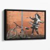 banksy Hula Hoop Girl Floating Framed Canvas