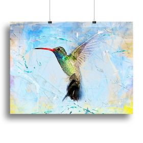 Humming Bird Painting Canvas Print or Poster (Type: Poster Print, size: 32" x 24" / 80cm x 60cm (approx))
