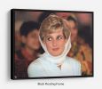 Princess Diana in Lahore wearing a white headscarf Floating Frame Canvas