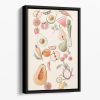 Tropical Vegetable illustration Lock Floating Framed Canvas