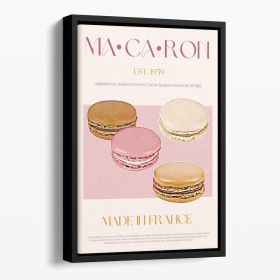 Macaron Print Floating Framed Canvas (Color: Black, size: 12" x 8" / 30cm x 20cm approx)