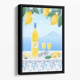 Limoncello Floating Framed Canvas (Color: Black, size: 40" x 26" / 100cm x 65cm approx)
