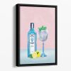 Gin Cocktail Floating Framed Canvas