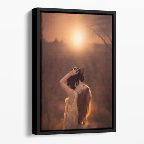 Nearing Spring Floating Framed Canvas (Color: Black, size: 16" x 12" / 42cm x 30cm approx)