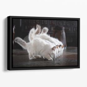 Let There Be Milk Floating Framed Canvas (Color: Black, size: 36" x 24" / 90cm x 60cm approx)