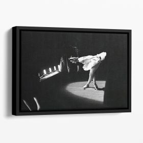 Margot Fonteyn takes a curtain call Floating Framed Canvas (Color: Black, size: 12" x 8" / 30cm x 20cm (approx))