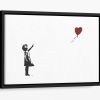 Banksy Balloon Heart Girl Floating Framed Canvas