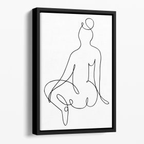 Nude Back Floating Framed Canvas (Color: Black, size: 24" x 16" / 60cm x 40cm (approx))