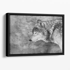 Let it snow Floating Framed Canvas (Color: Black, size: 16" x 12" / 42cm x 30cm approx)