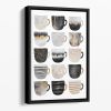 Pretty Coffee Cups Floating Framed Canvas
