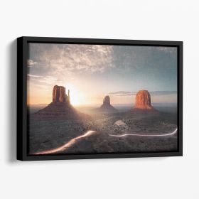 When Dawn Married Dusk Floating Framed Canvas (Color: Black, size: 16" x 12" / 42cm x 30cm (approx))