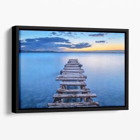 Pier Floating Framed Canvas (Color: Black, size: 12" x 8" / 30cm x 20cm (approx))