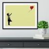 Banksy Balloon Heart Girl Yellow Framed Print