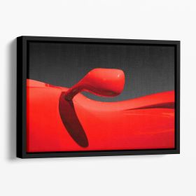 Red Car Floating Framed Canvas (Color: Black, size: 40" x 26" / 100cm x 65cm (approx))