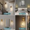 Wall Sconces Set of Two, Brass Modern Raindrop Glass Sconces Wall Lighting, Gold Wall Light Fixtures Indoor Wall Light
