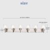6-Light Bathroom Vanity Light, Modern Matte Black/ Brushed Nickel Wall Sconce Lighting with Clear Glass Shade