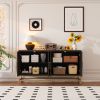 Retro Style Sideboard with Adjustable Shelves,Rectangular Metal Handles and Legs for Kitchen,Living room,and Dining Room