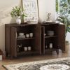 Sideboard with 4 Door Large Storage Buffet with Adjustable Shelves and Metal Handles for Kitchen,Living Room,Dining Room