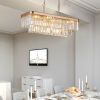 Chandeliers,Rectangular Crystal Chandelier Adjustable,E12 Modern Industrial Crystal Lights